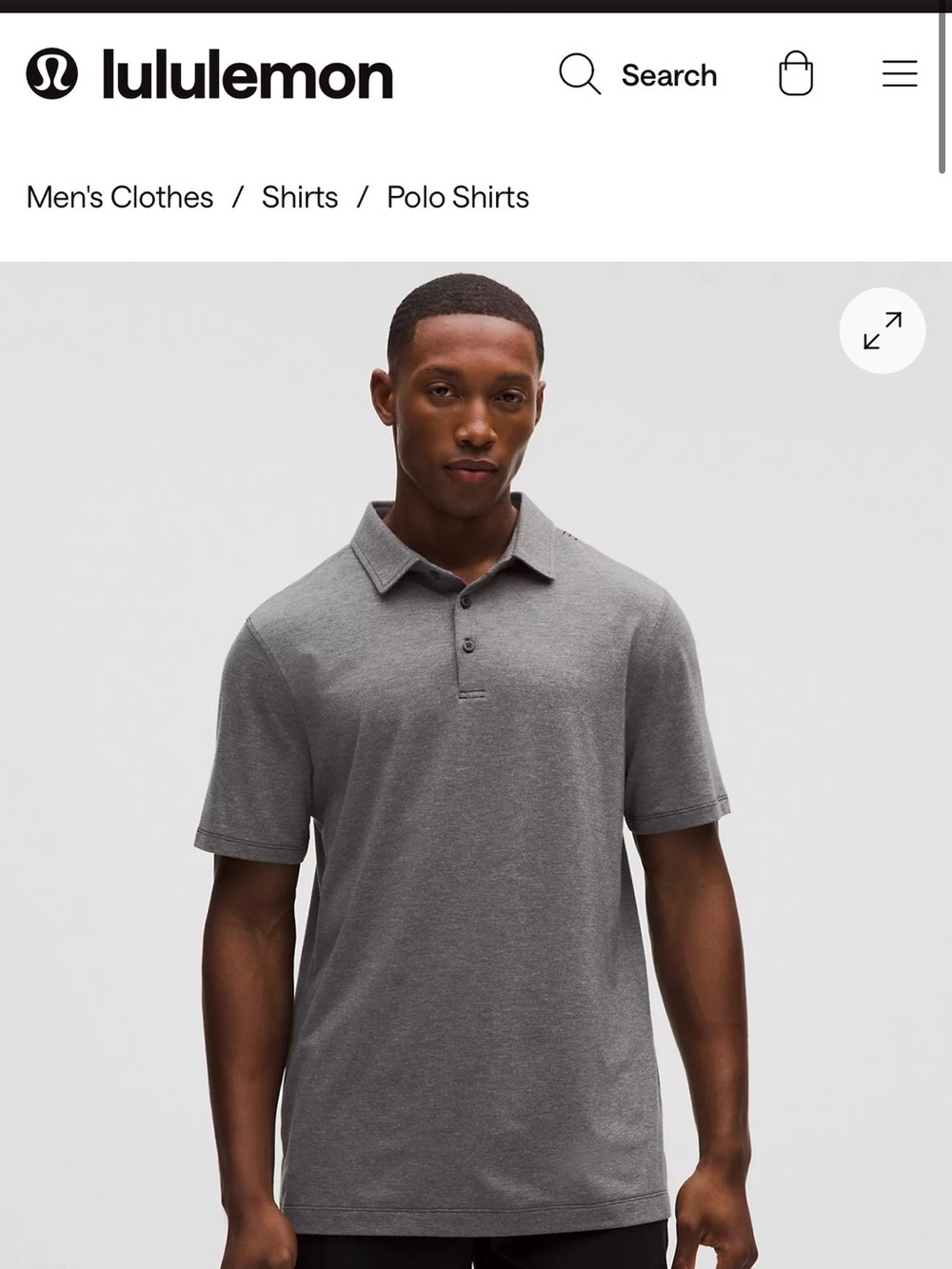 lululemon athletica Men's Heather Gray Polo Shirt